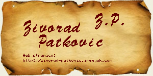 Živorad Patković vizit kartica
